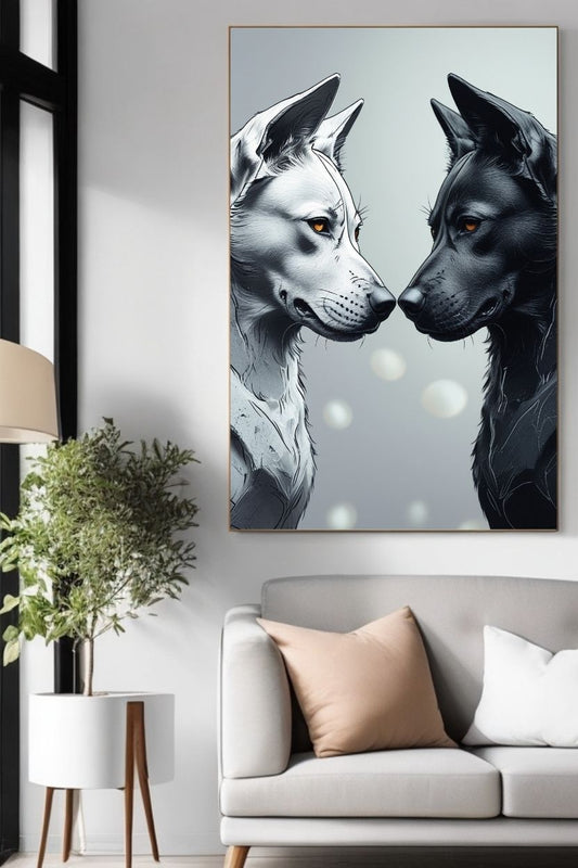 Cuadro Digital Perros Minimalista Arte de Pared Moderno Decoración para Sala y Dormitorio Descarga Instantánea Impresión para Hogar wall art